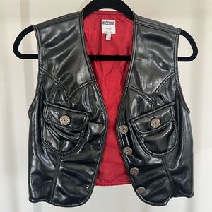 Moschino Jeans Leather Vintage Vest US 6